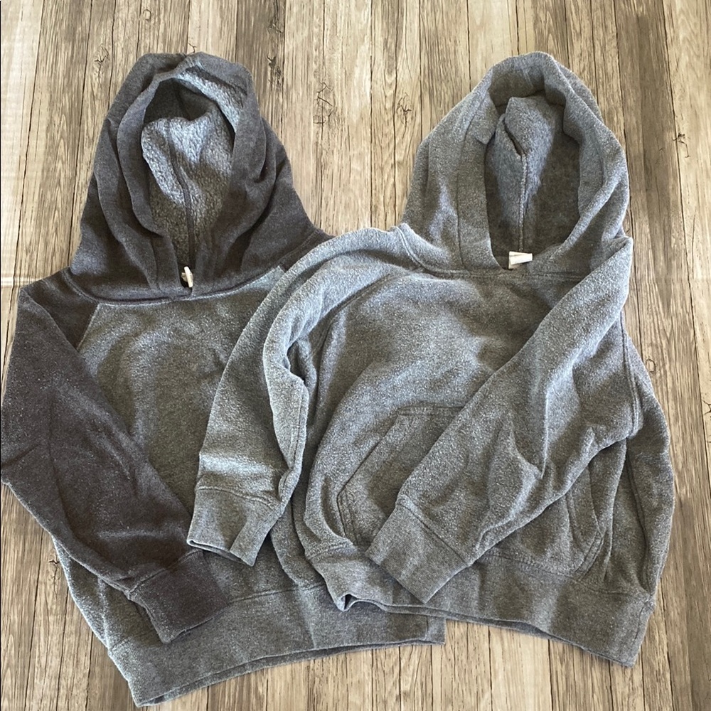 Set of 2 Blank Grey Toddler Hoodies